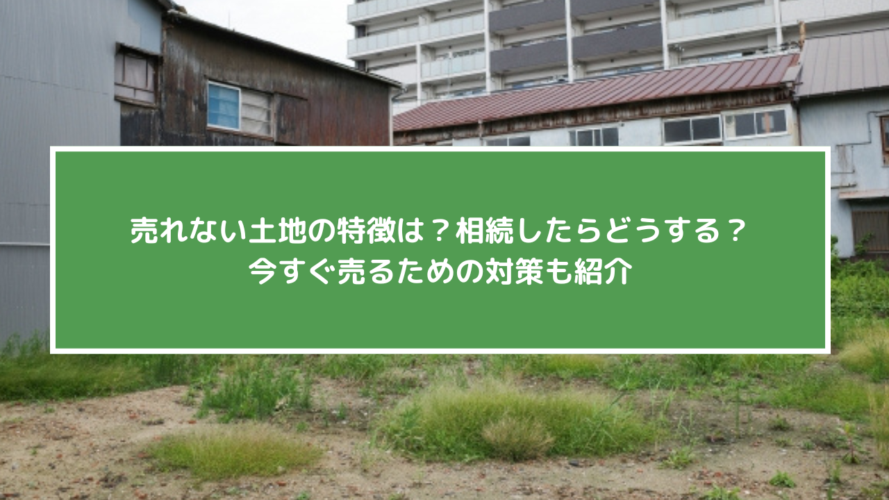 売れない土地の特徴は?相続したらどうする?今すぐ売るための対策も紹介